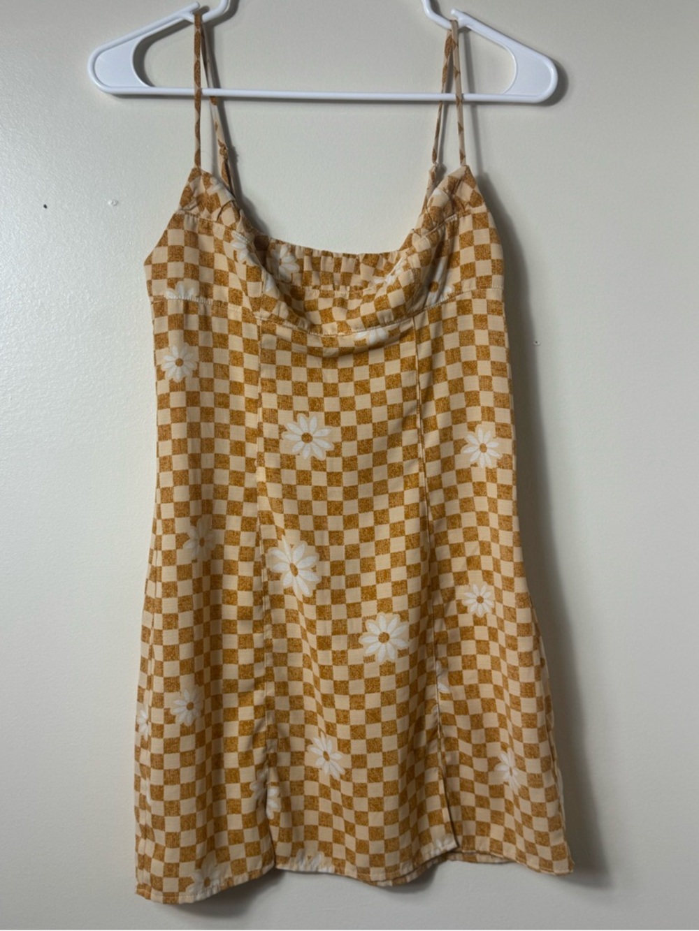 Urban Outfitters Daisy Checker Mini Dress Small Cottagecore